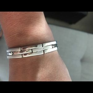 Sterling Silver and Diamond Bracelet